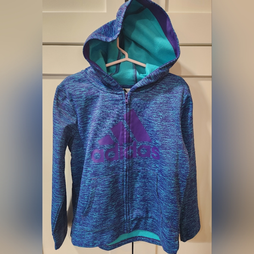 Adidas Kids Vibrant Blue and Purple Hoodie